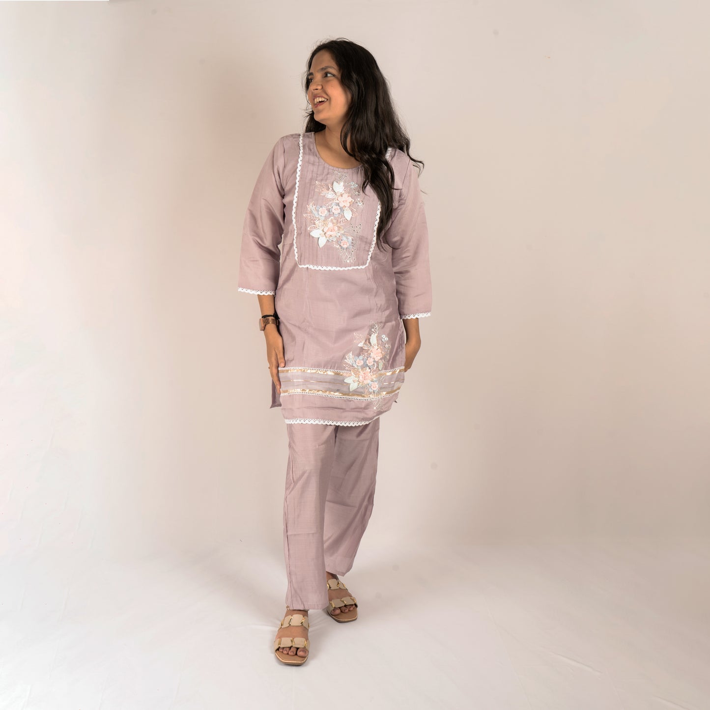Floral cotton silk co-ord set