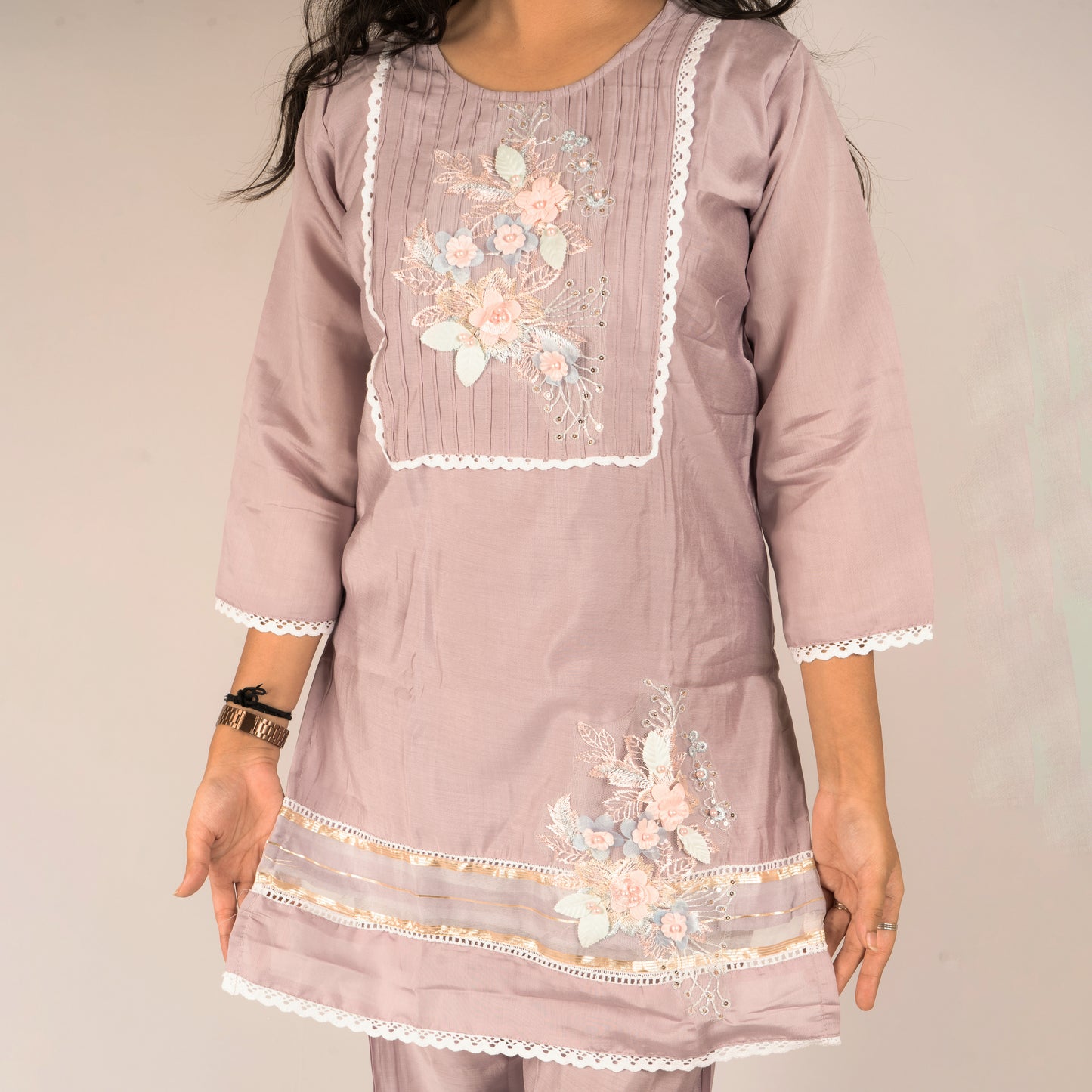 Floral cotton silk co-ord set