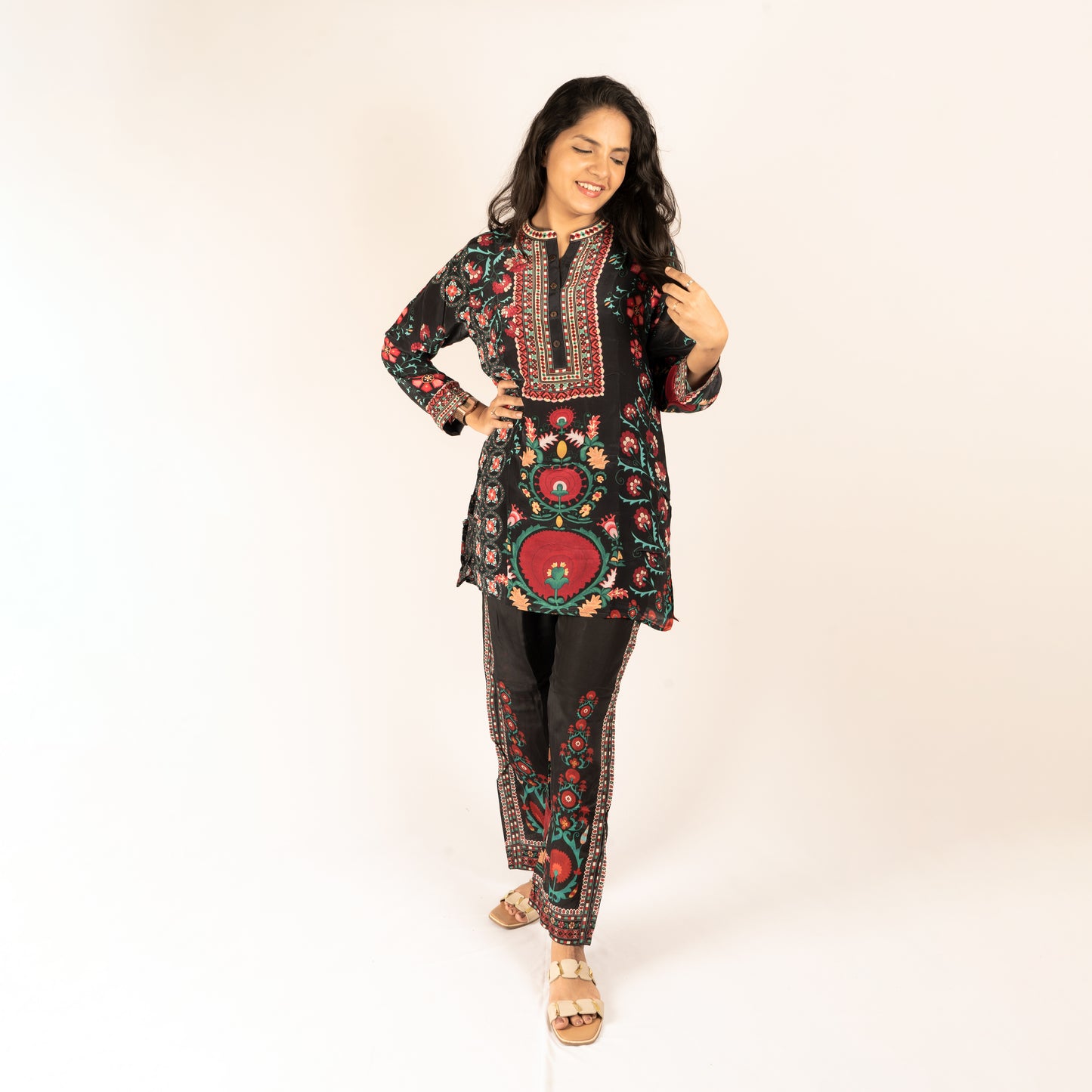 Black crepe co-ord set