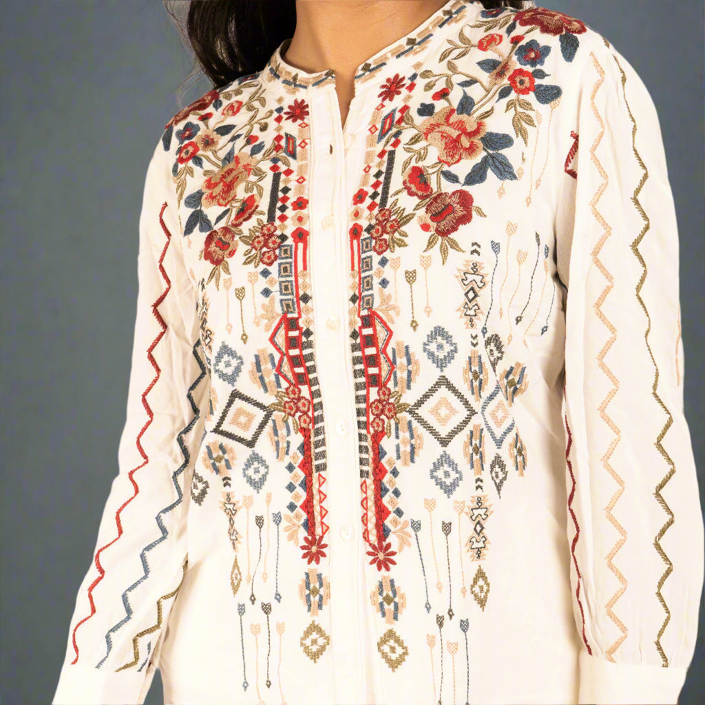 White embroidery co-ord set