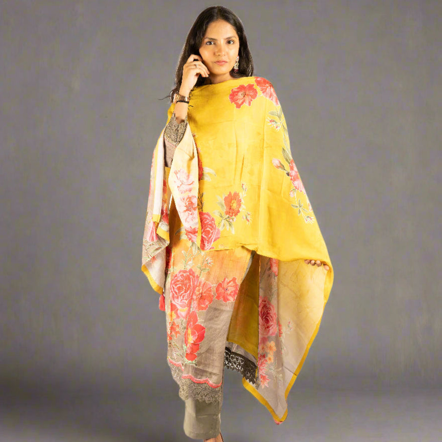 Gotapati work crepe kurti set