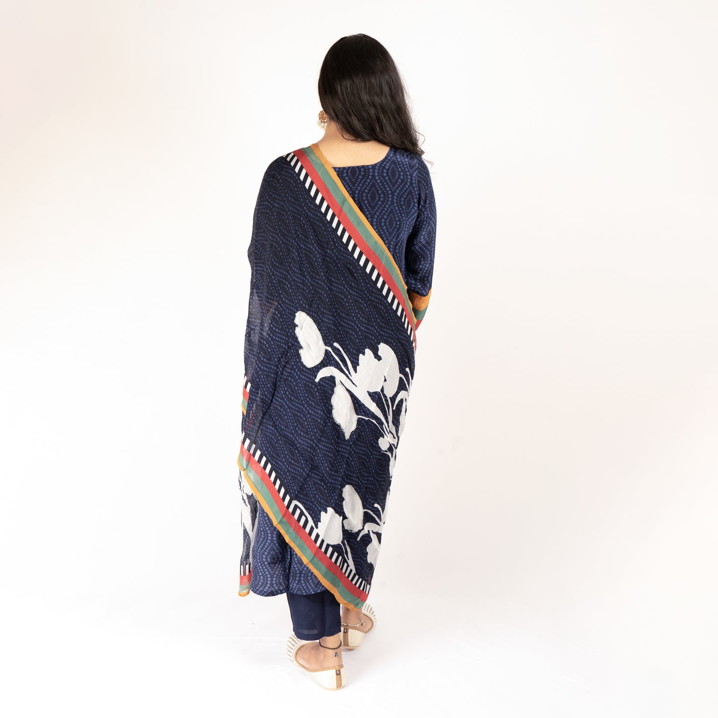 Navy Blue crepe kurti set