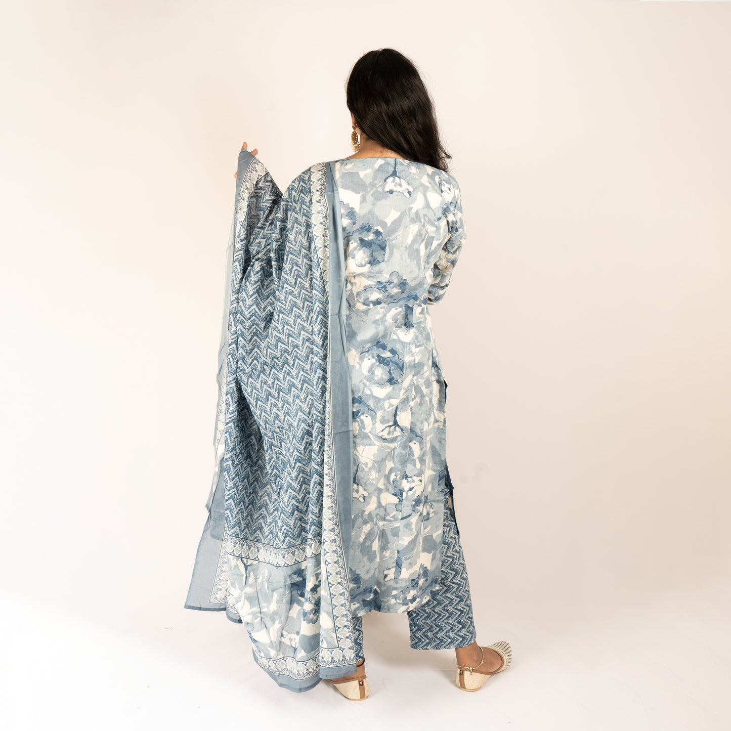 Blue cotton kurti set