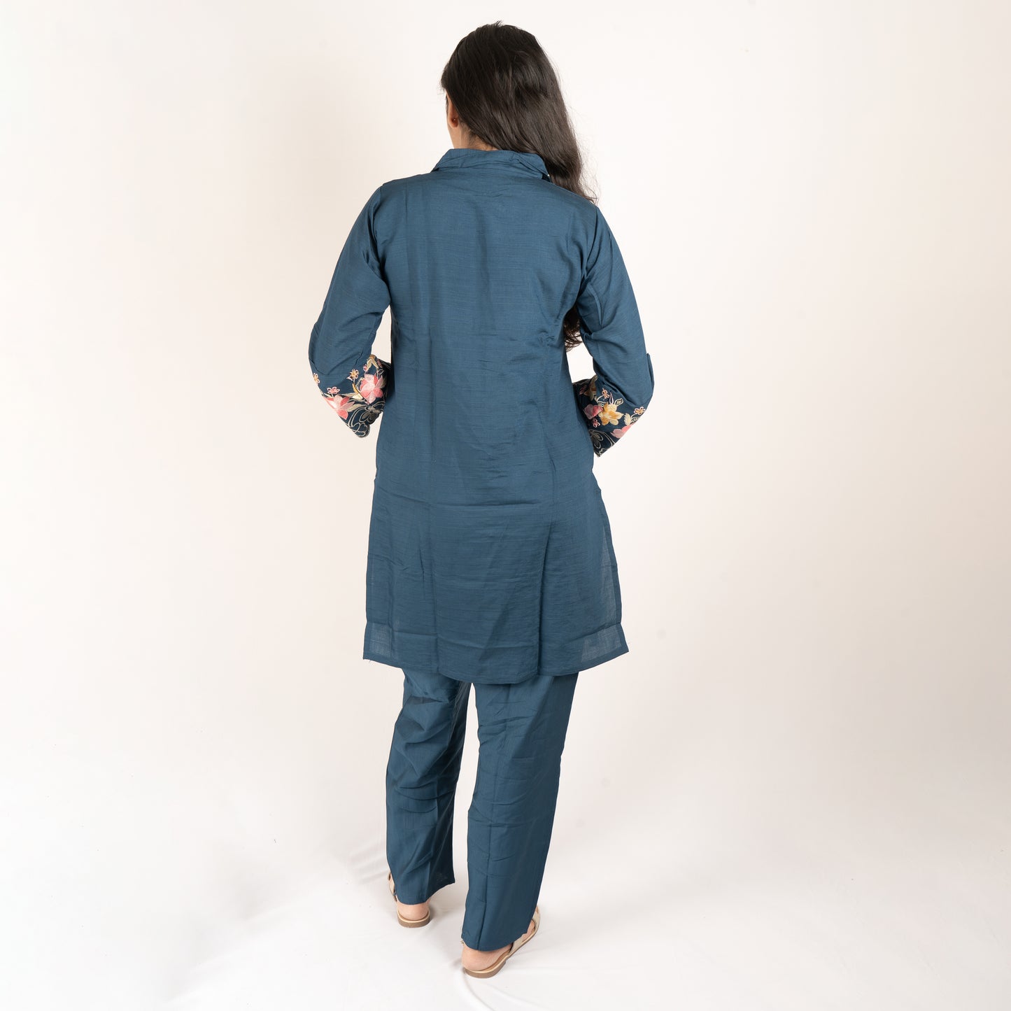 Floral Embroidery cotton co-ord set