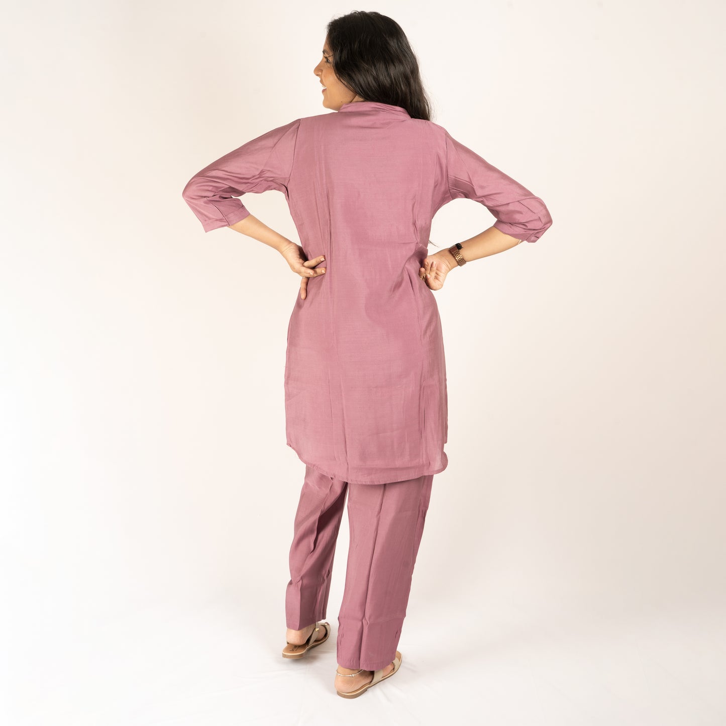 Lilac cotton-silk co-ord set