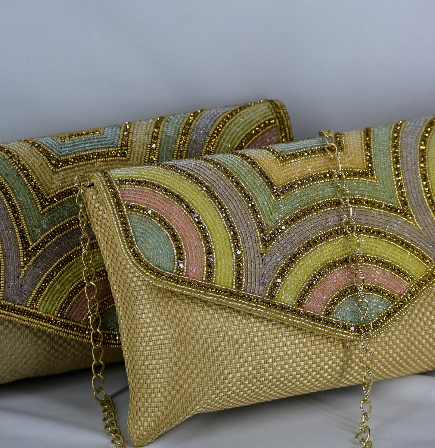Jute clutch with sling
