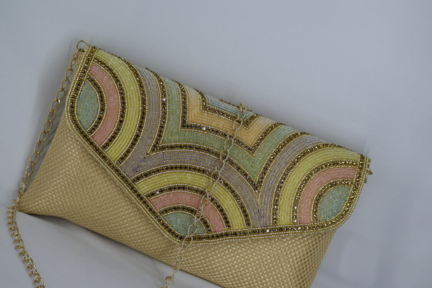 Jute clutch with sling