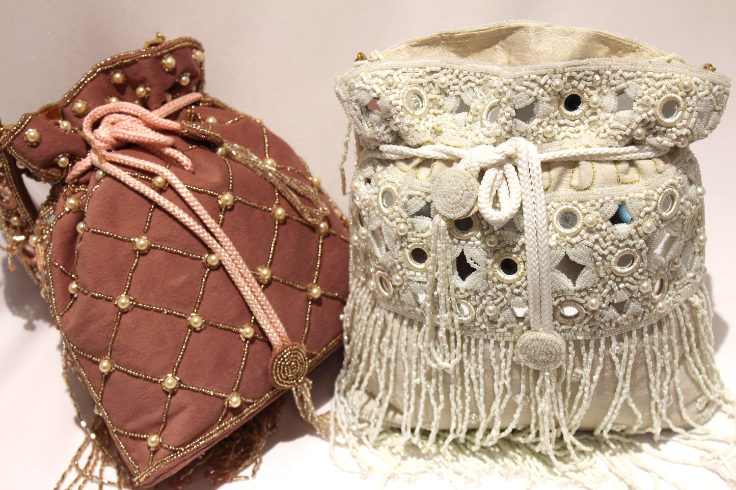 mirror embellished potli's