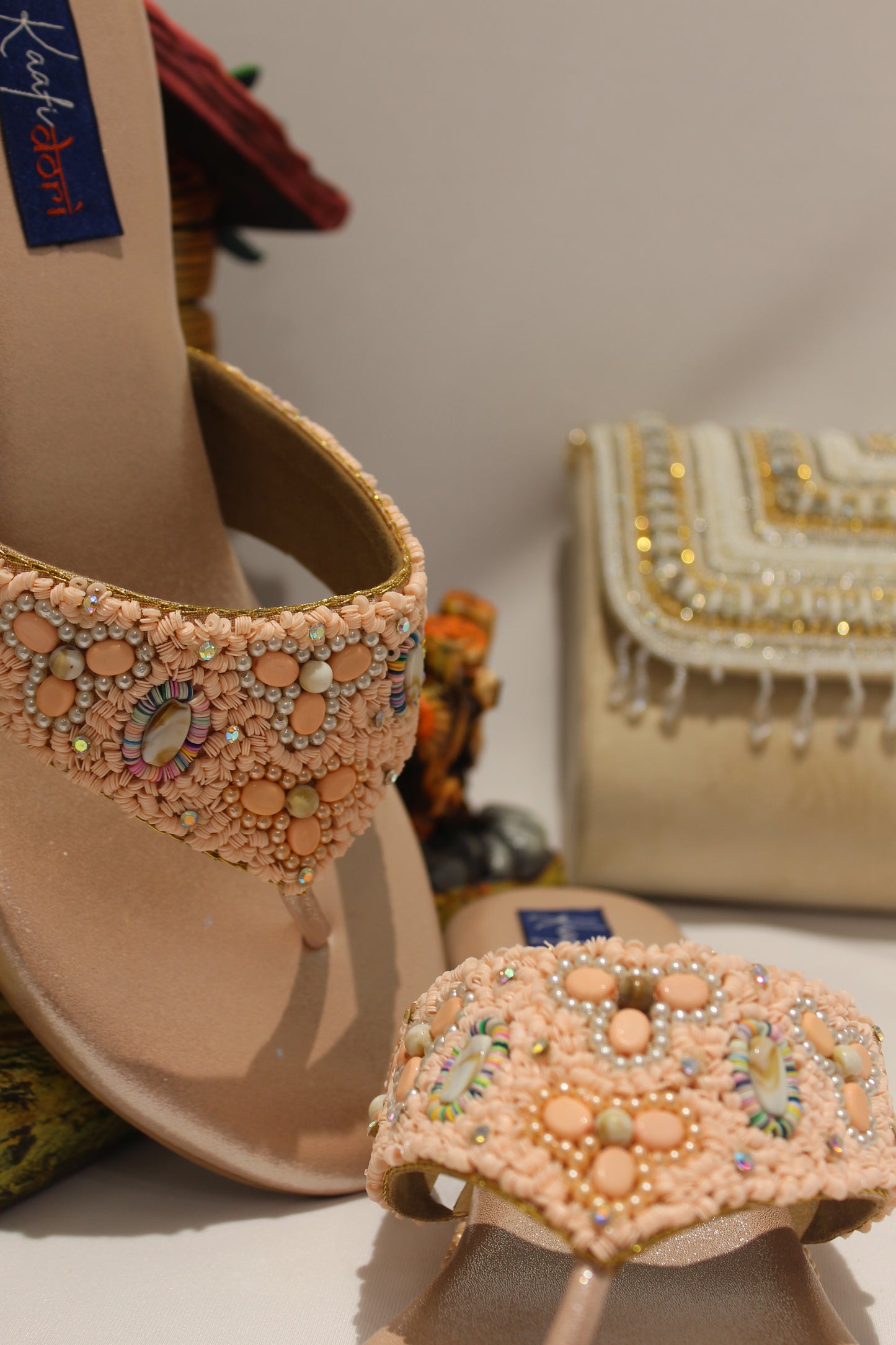 Embroidery, seed and Pearl stone Flats