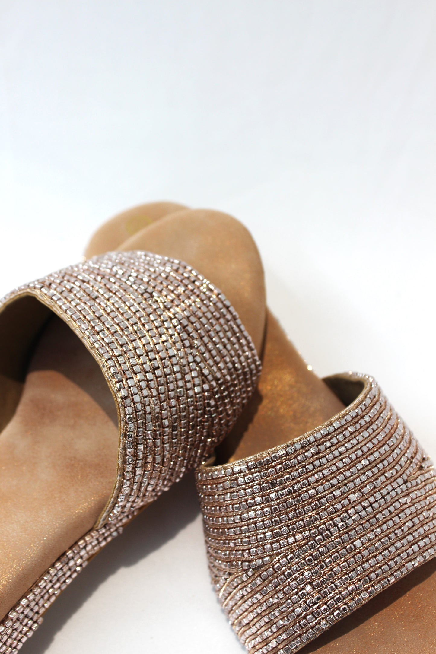 Rose gold Embellished flats
