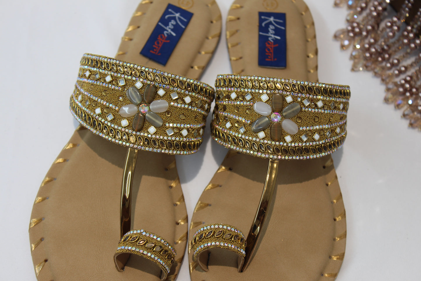 Golden Embellished flats