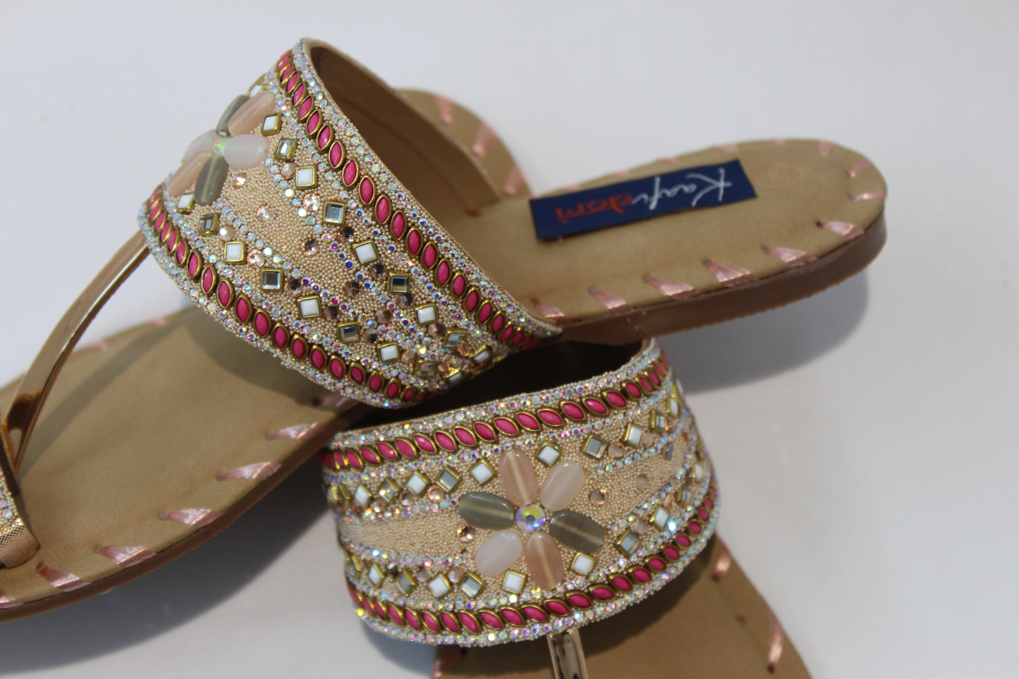 Rose Gold embellished flats