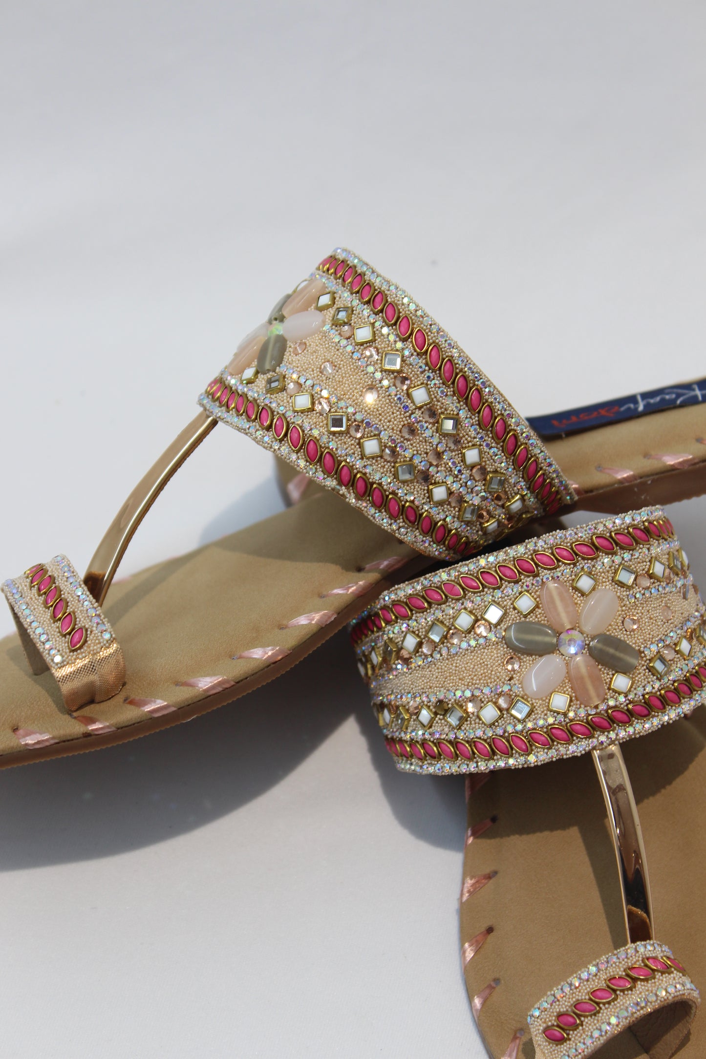 Rose Gold embellished flats