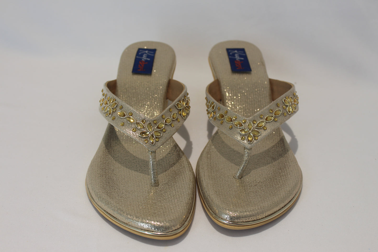 Gold Block Heel Footwear