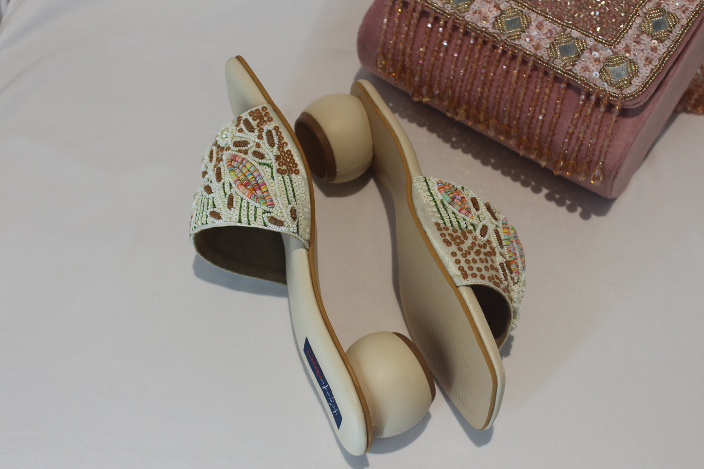 Beige Block Heal Footwear