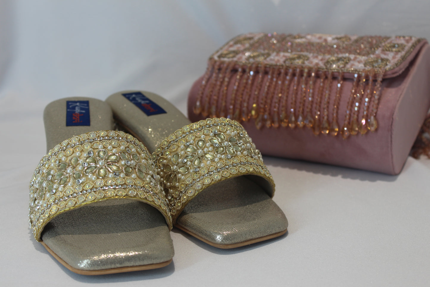 Embellished Block Heel Footwear