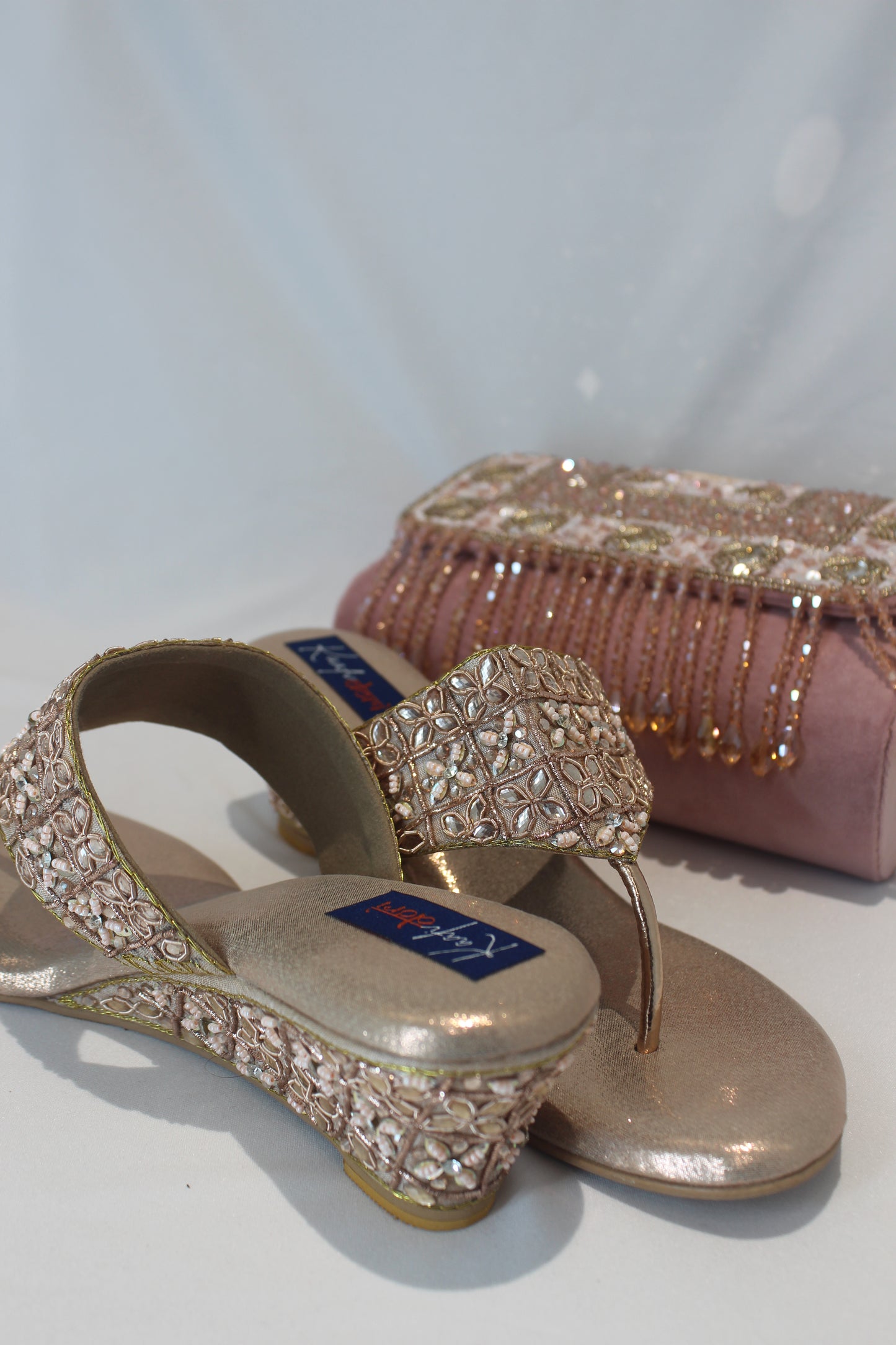 Embellished Rose Gold Footwear