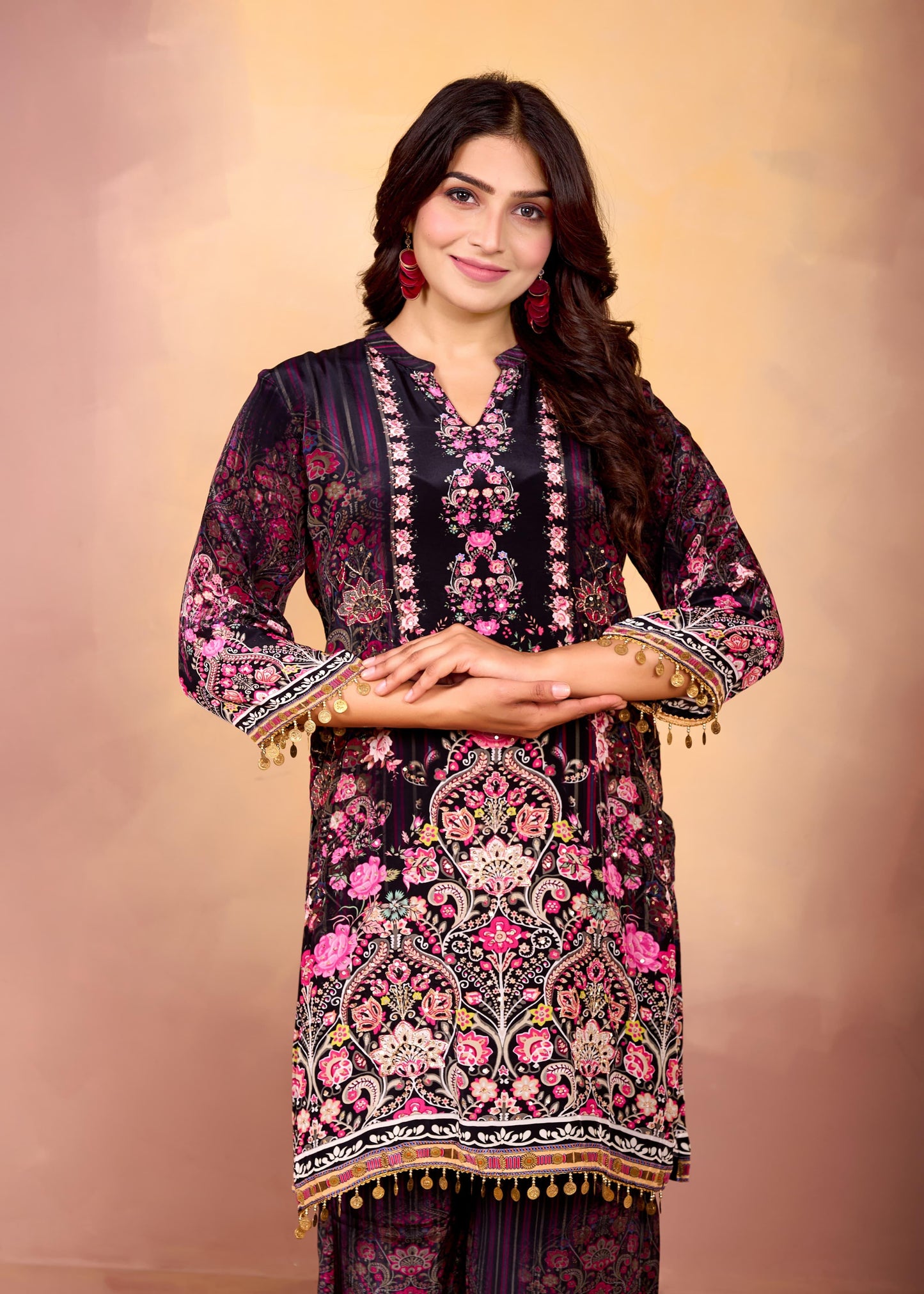 Black pure crepe co-ord set