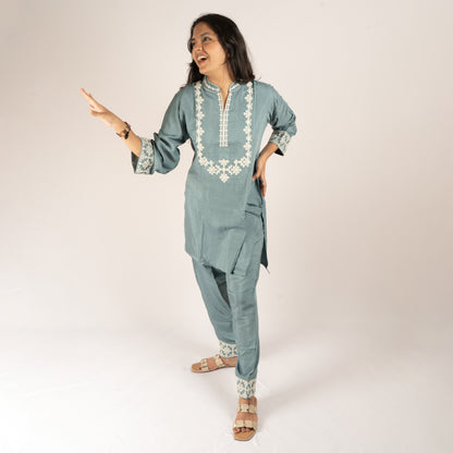 Embroidery silk co-ord set