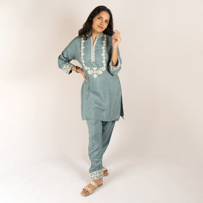 Embroidery silk co-ord set