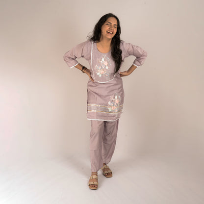 Floral cotton silk co-ord set