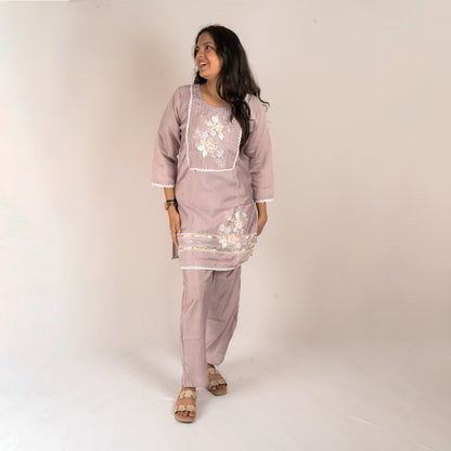 Floral cotton silk co-ord set