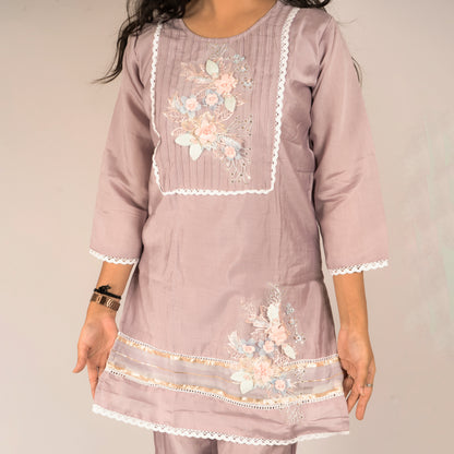 Floral cotton silk co-ord set