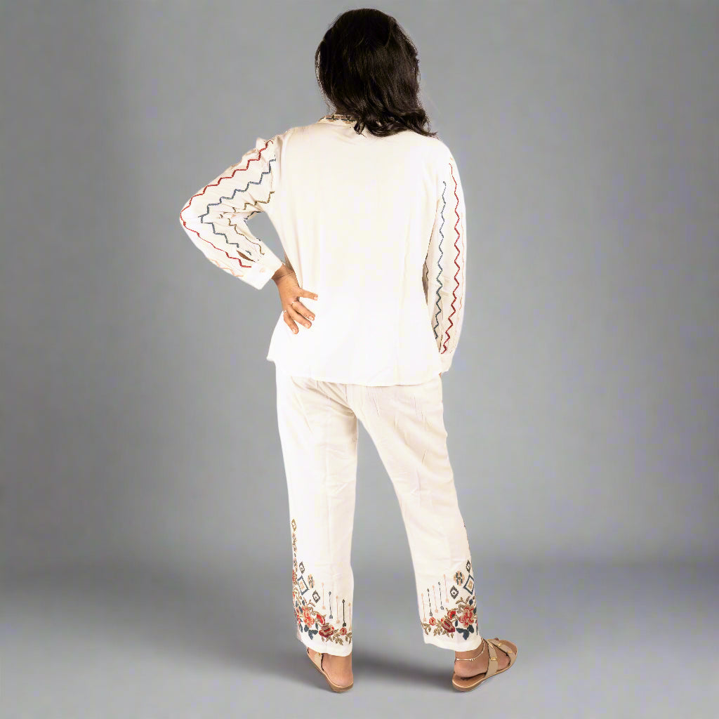 White embroidery co-ord set