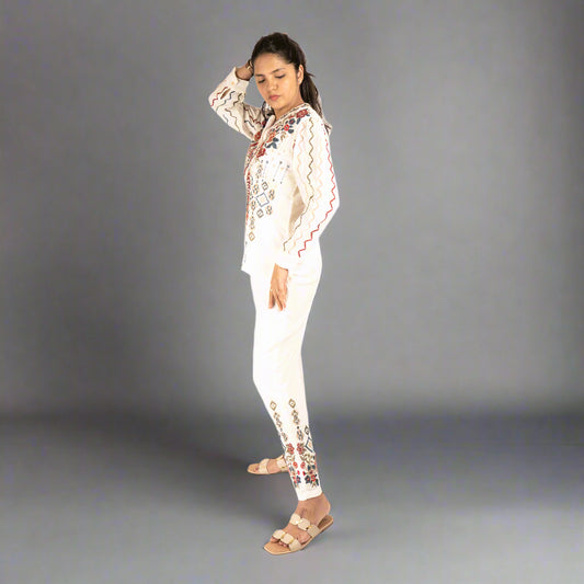 White embroidery co-ord set