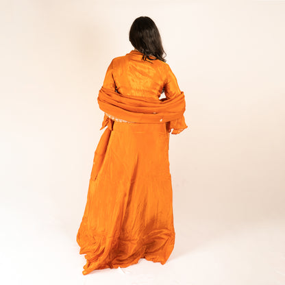Pure Silk orange indo-western