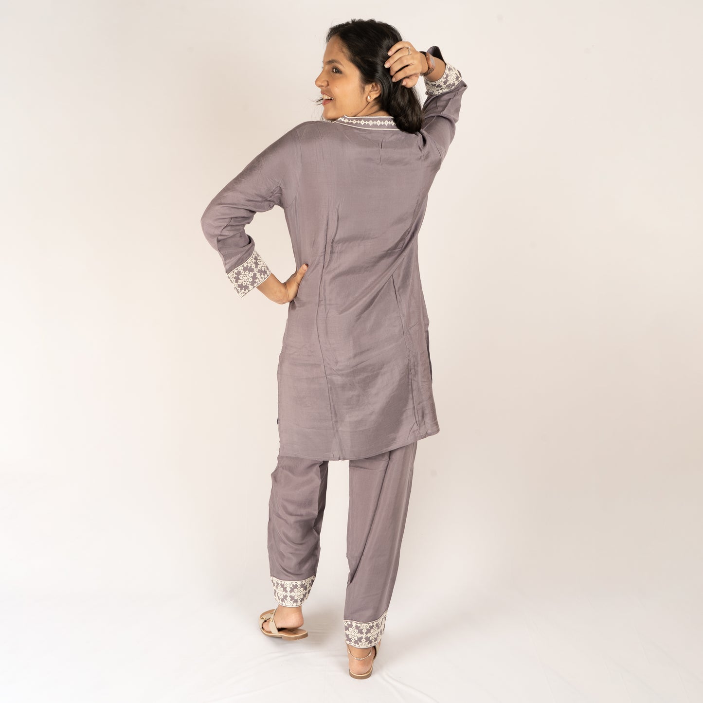 Embroidery silk co-ord set