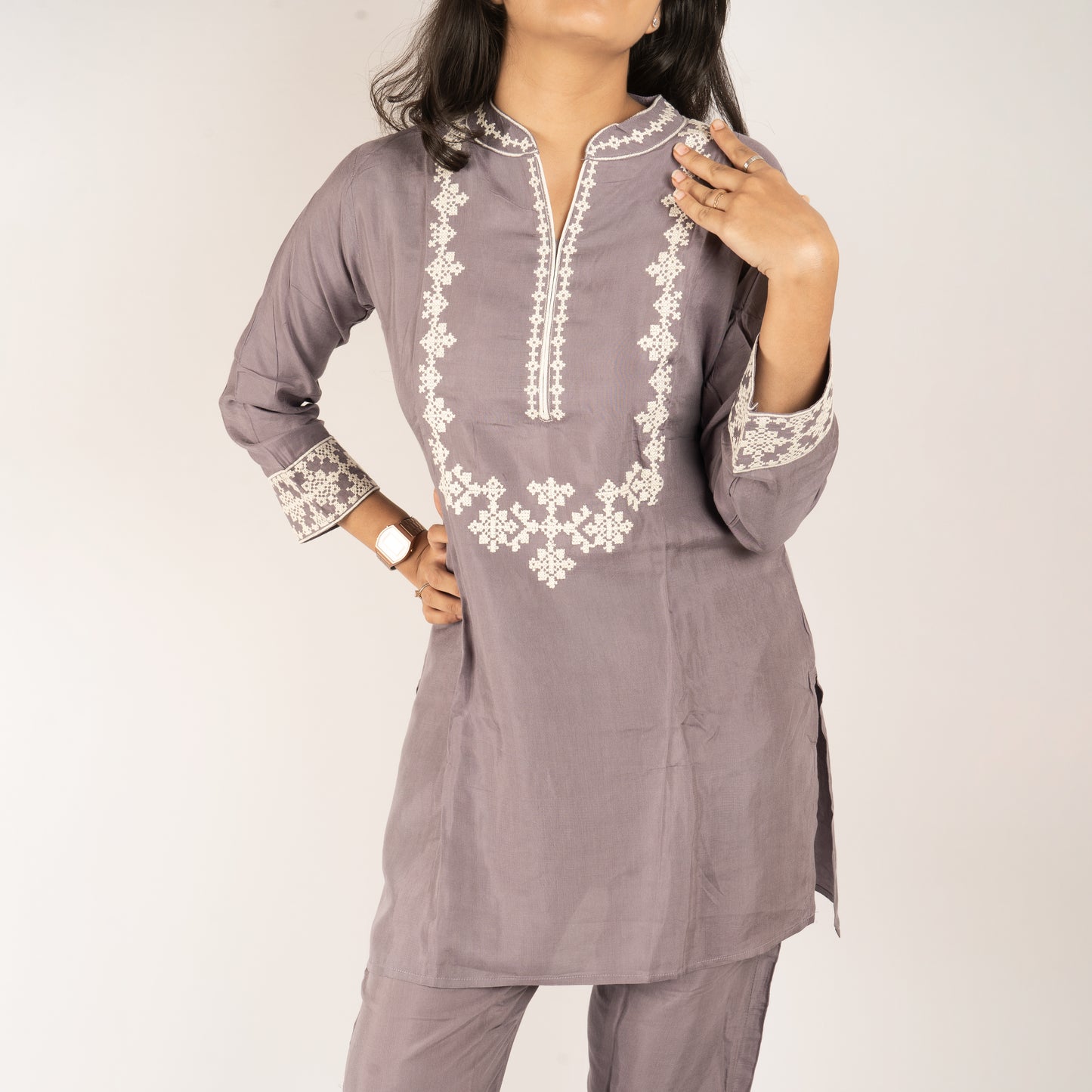 Embroidery silk co-ord set