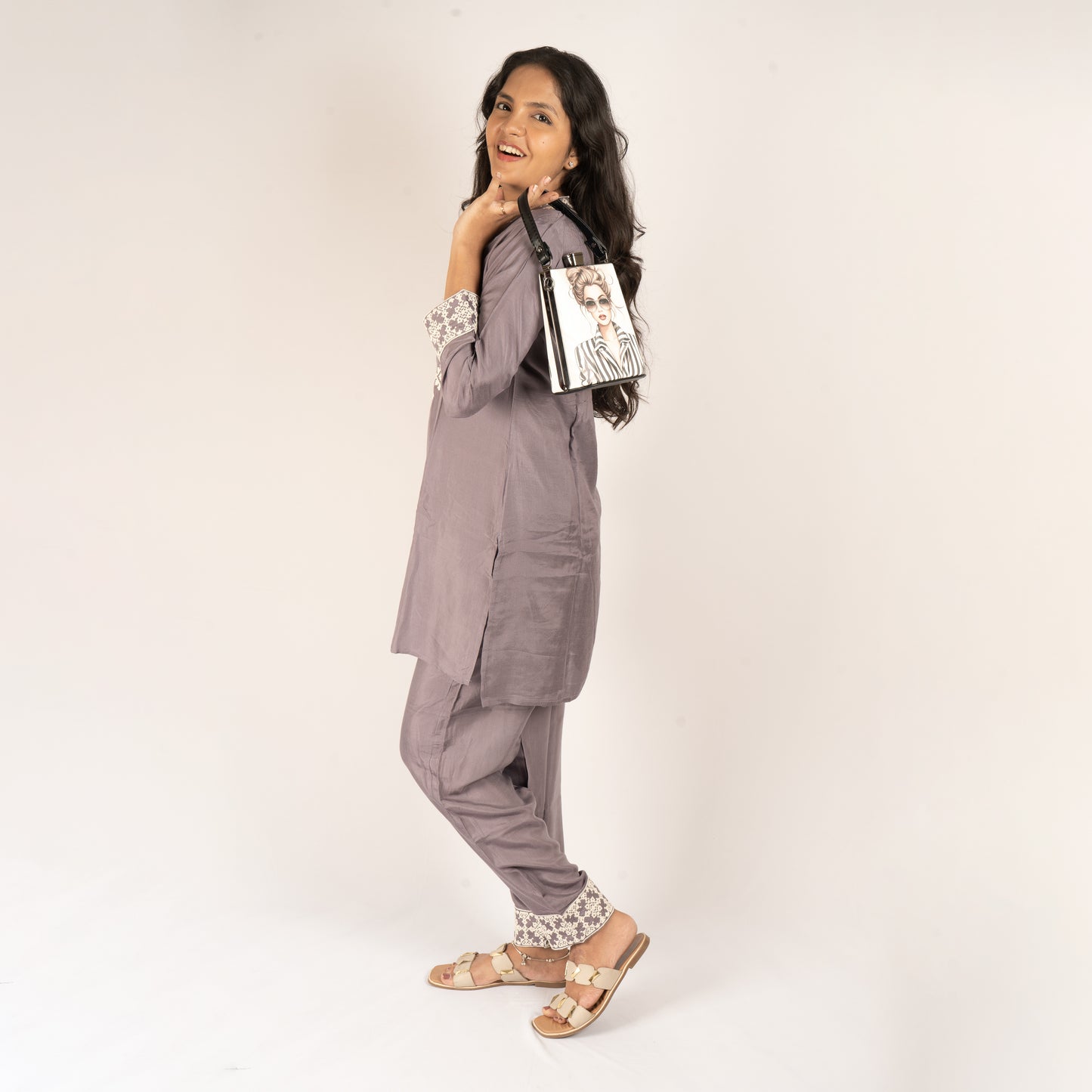 Embroidery silk co-ord set