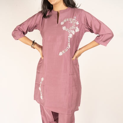 Lilac cotton-silk co-ord set