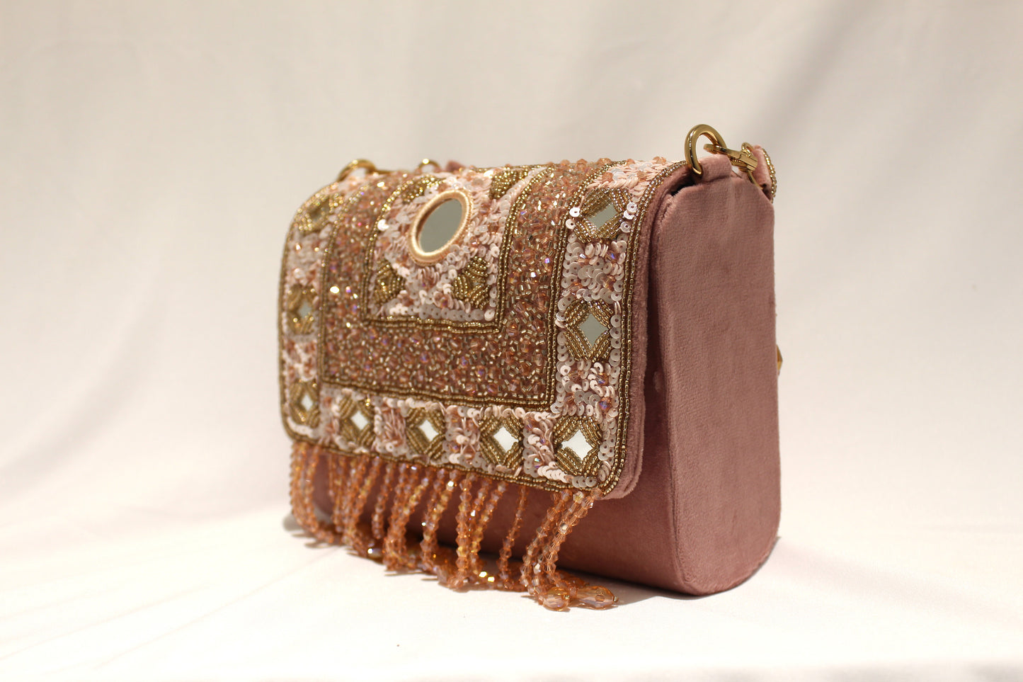 Embellished Hand clutch with sling