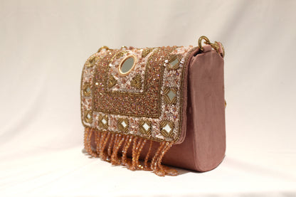 Embellished Hand clutch with sling