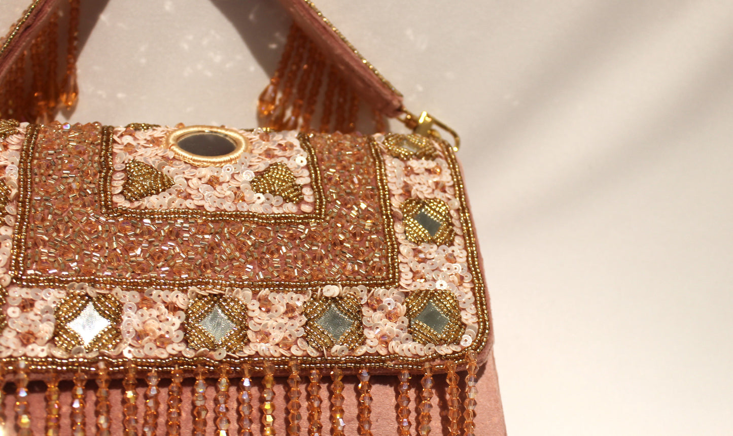 Embellished Hand clutch with sling