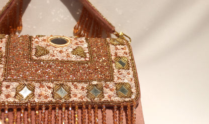 Embellished Hand clutch with sling