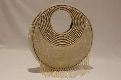 Round shaped white clutch