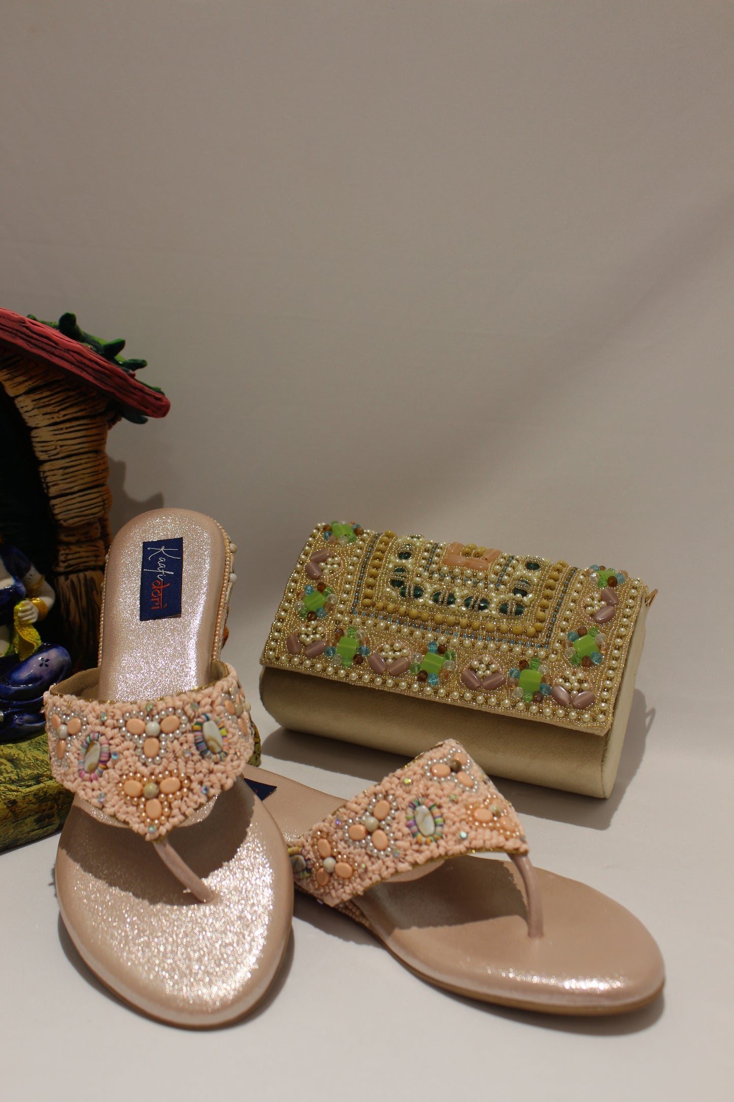 Embroidery, seed and Pearl stone Flats