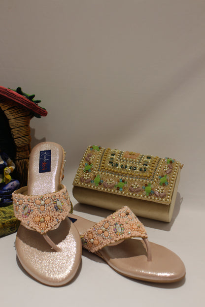 Embroidery, seed and Pearl stone Flats