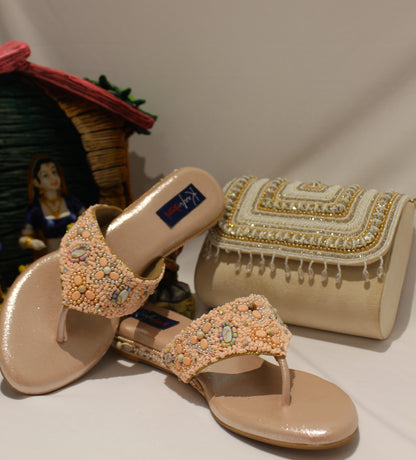 Embroidery, seed and Pearl stone Flats