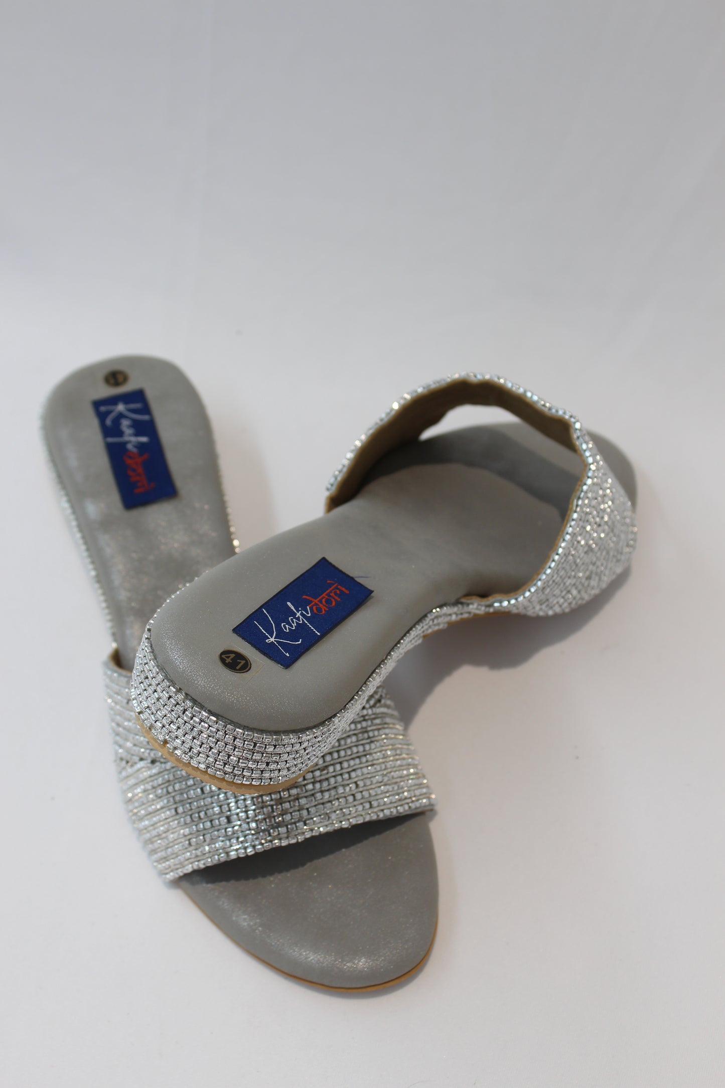 Silver Embellished flats
