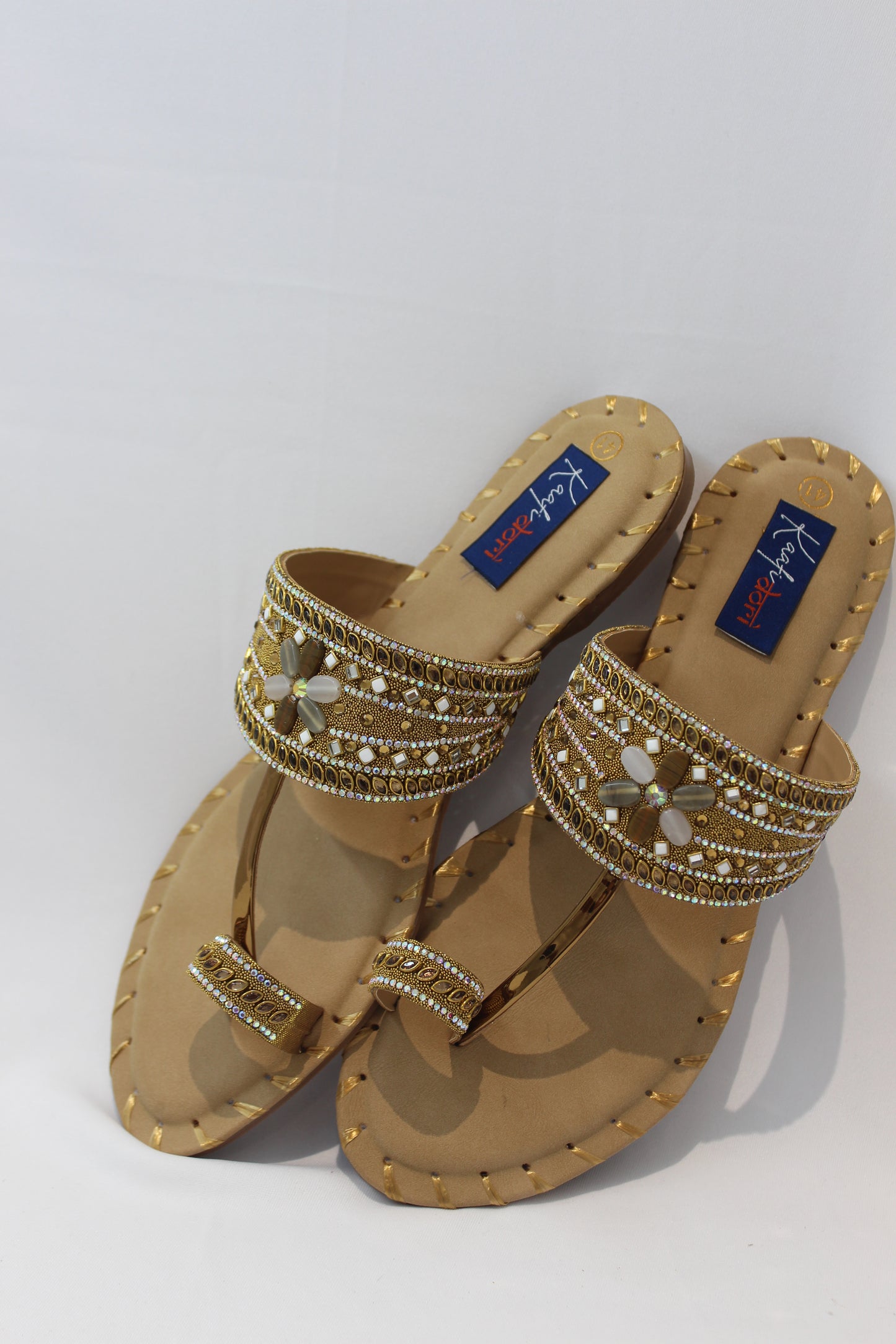 Golden Embellished flats