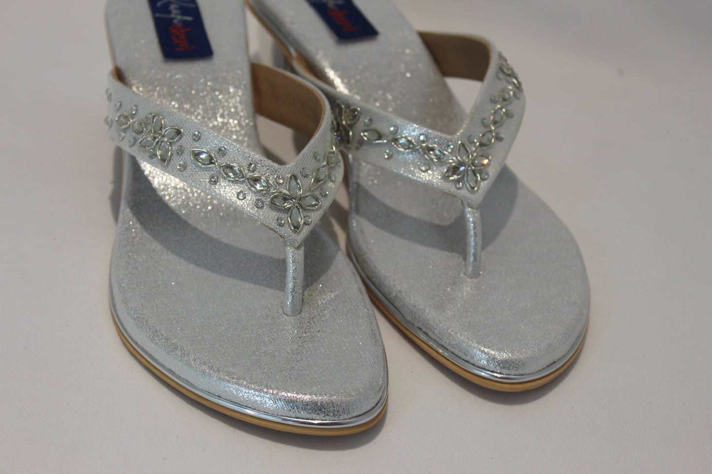 Silver Block Heel Footwear