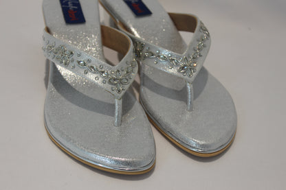 Silver Block Heel Footwear