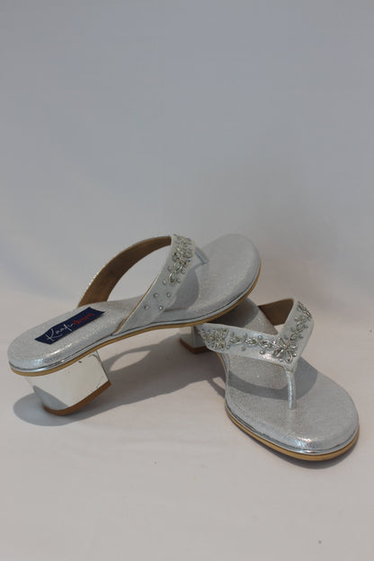 Silver Block Heel Footwear