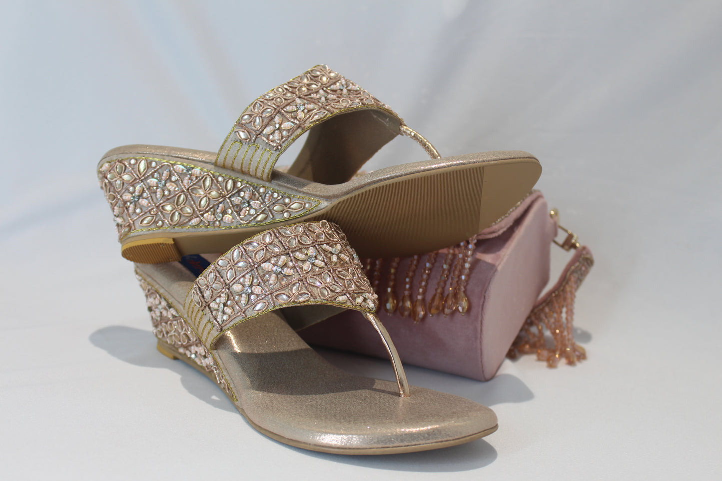 Embellished Rose Gold Footwear