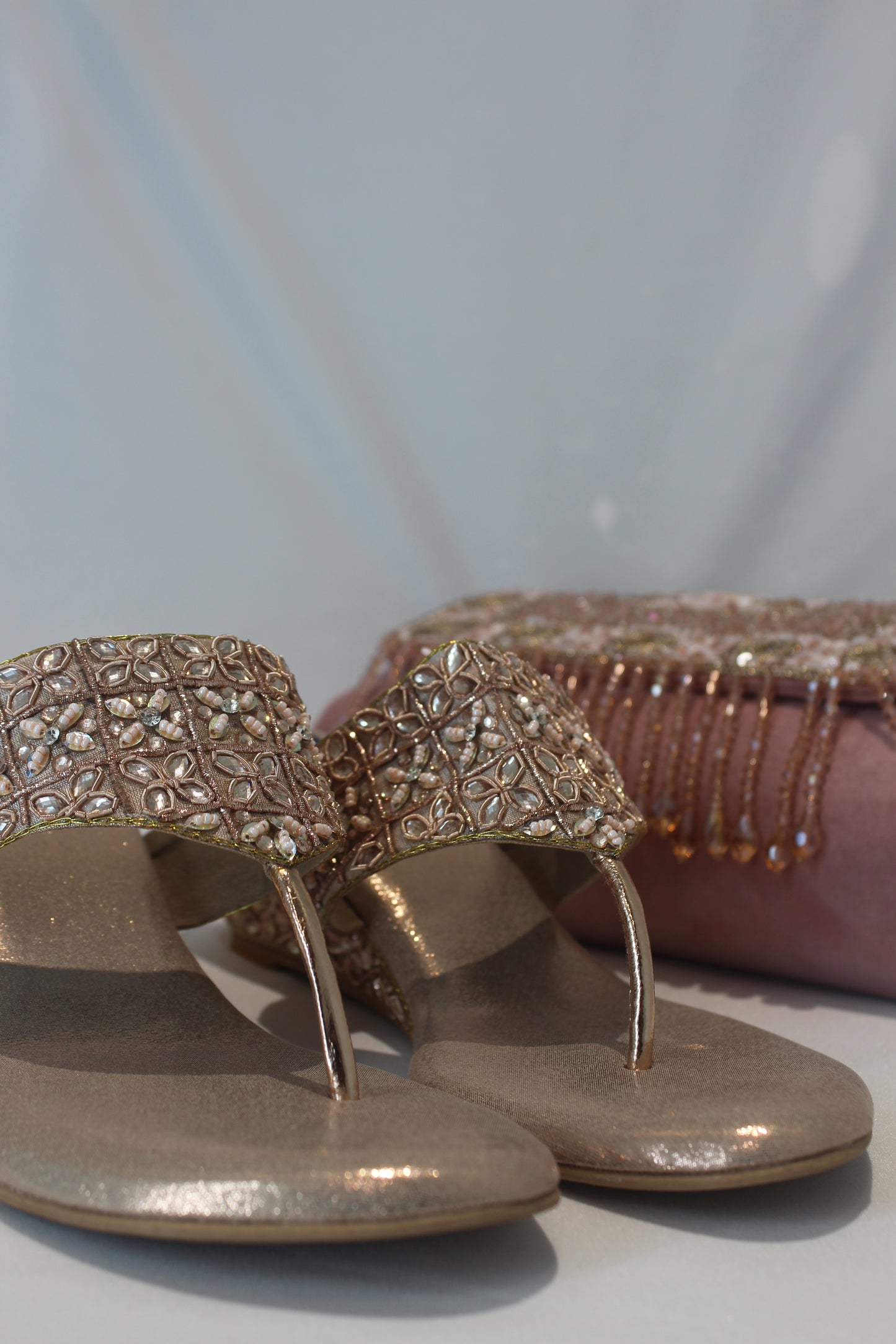 Embellished Rose Gold Footwear