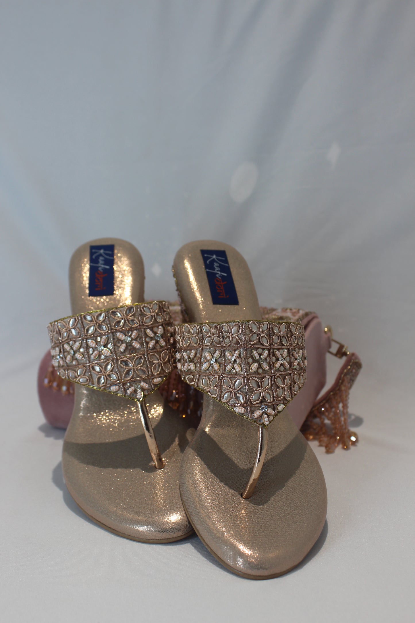 Embellished Rose Gold Footwear